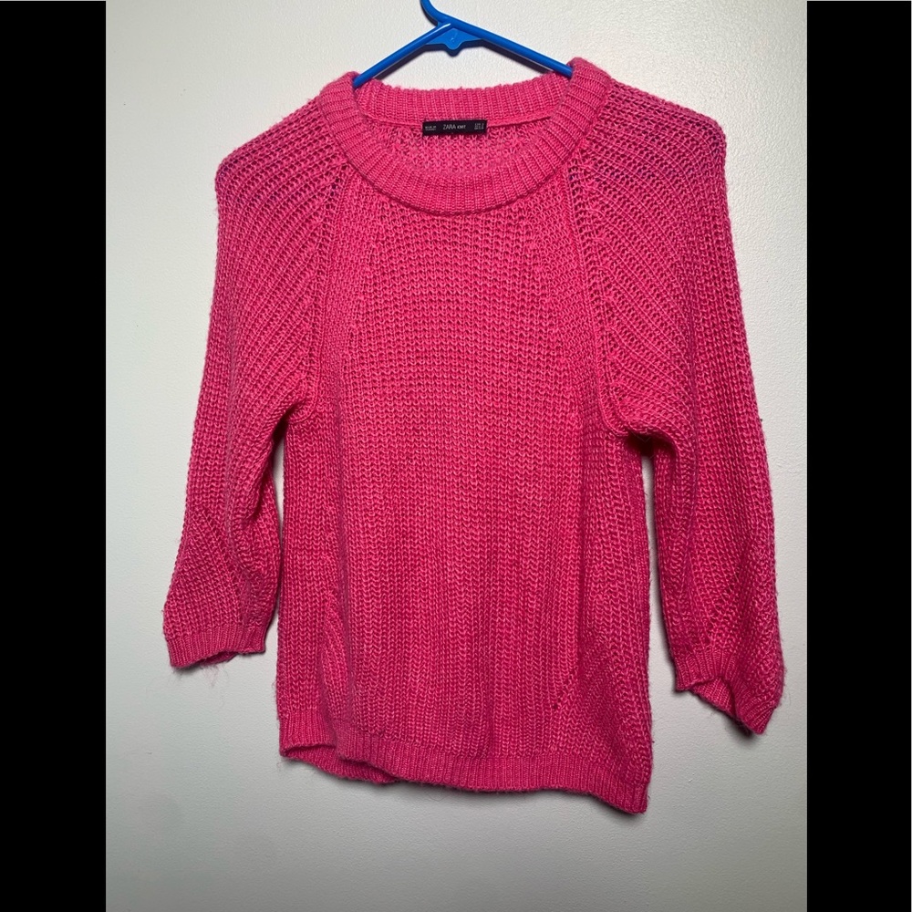 Women’s Zara Knit Pink Pullover Sweater Size S